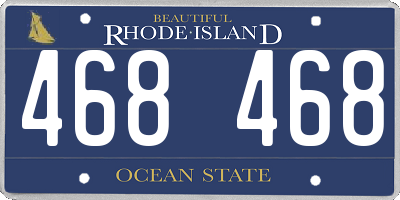 RI license plate 468468