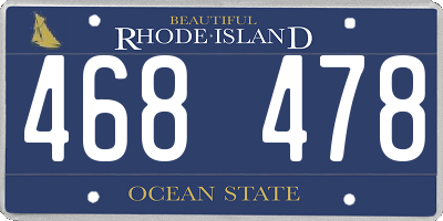 RI license plate 468478