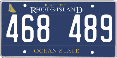 RI license plate 468489