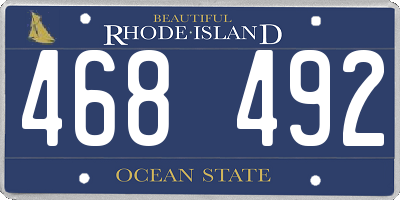 RI license plate 468492