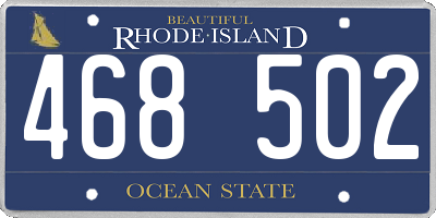 RI license plate 468502
