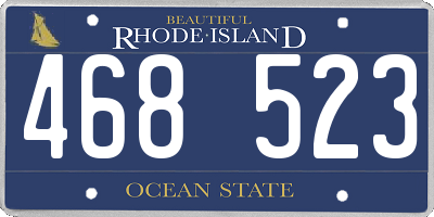 RI license plate 468523