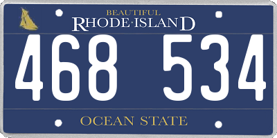 RI license plate 468534