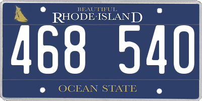 RI license plate 468540