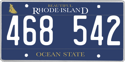 RI license plate 468542