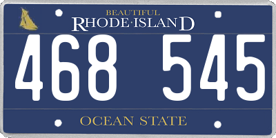 RI license plate 468545