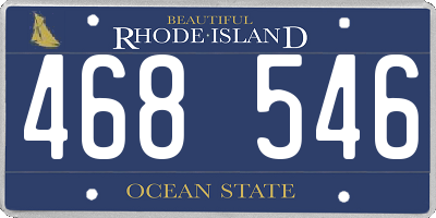 RI license plate 468546