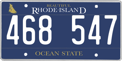 RI license plate 468547