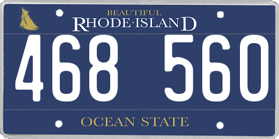RI license plate 468560