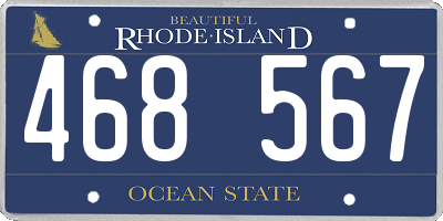 RI license plate 468567