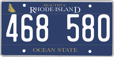 RI license plate 468580