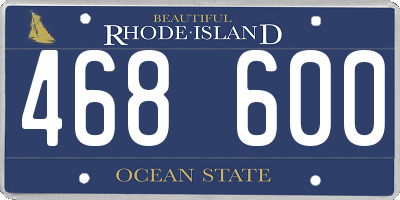 RI license plate 468600