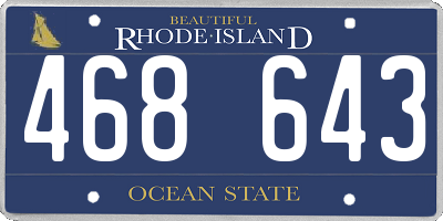 RI license plate 468643