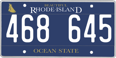 RI license plate 468645