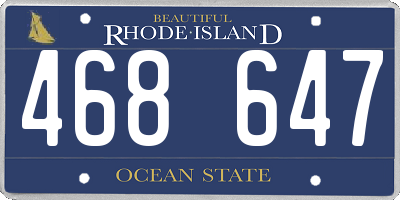 RI license plate 468647