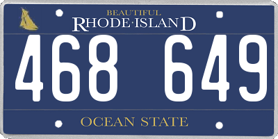 RI license plate 468649