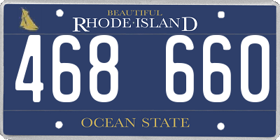 RI license plate 468660