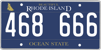 RI license plate 468666