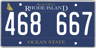 RI license plate 468667
