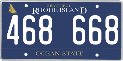 RI license plate 468668