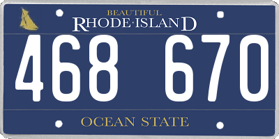 RI license plate 468670