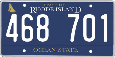 RI license plate 468701