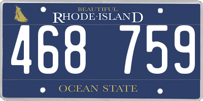 RI license plate 468759