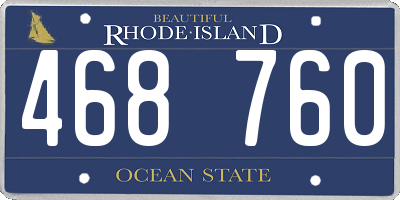RI license plate 468760