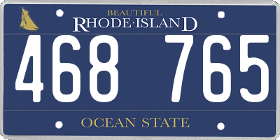 RI license plate 468765