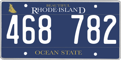 RI license plate 468782