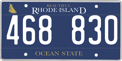 RI license plate 468830