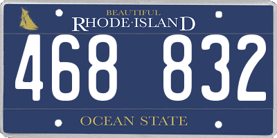 RI license plate 468832
