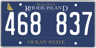 RI license plate 468837