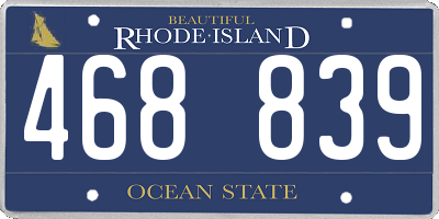 RI license plate 468839