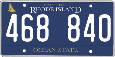 RI license plate 468840