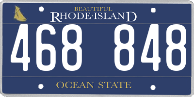 RI license plate 468848