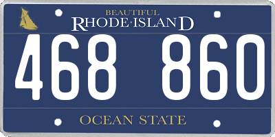 RI license plate 468860