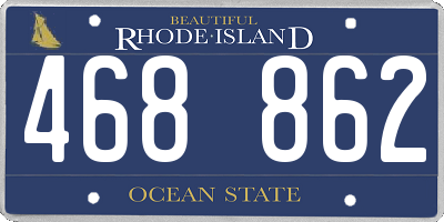 RI license plate 468862
