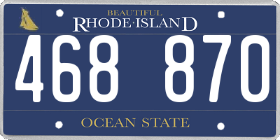 RI license plate 468870