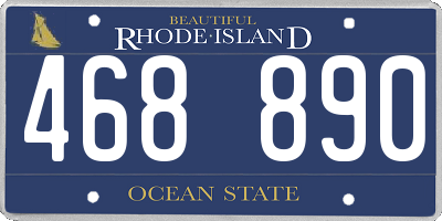 RI license plate 468890