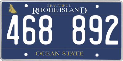 RI license plate 468892