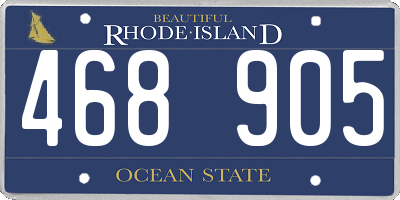 RI license plate 468905