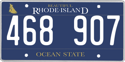 RI license plate 468907