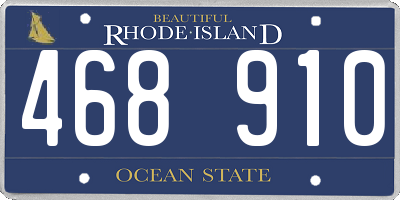 RI license plate 468910