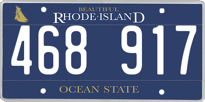 RI license plate 468917