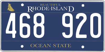 RI license plate 468920