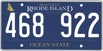 RI license plate 468922