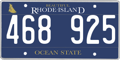 RI license plate 468925