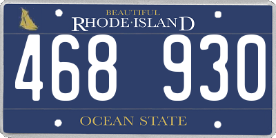RI license plate 468930