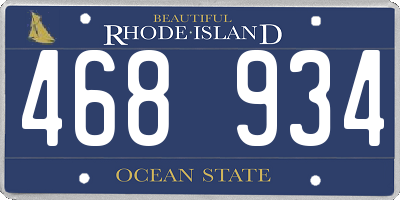 RI license plate 468934